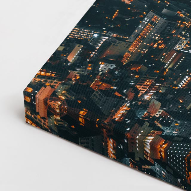 Cuadro canvas Metropolis Nocturna Aerea - Ciudades Urbano y Arquitectura - Vista CloseUp