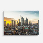 Cuadro canvas Frankfurt Skyline Dorado - Ciudades Urbano y Arquitectura - Vista Frente