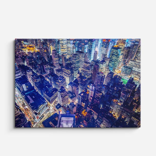 Cuadro canvas Manhattan Aereo Colorido - Ciudades Urbano y Arquitectura - Vista Frente