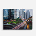 Cuadro canvas Ciudad Moderna Velocidad Nocturna - Ciudades Urbano y Arquitectura - Vista Frente