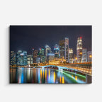 Cuadro canvas Shanghai Pudong Noche Azul - Ciudades Urbano y Arquitectura - Vista Frente