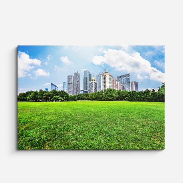 Cuadro canvas Ciudad Parques Verdes Modernos - Ciudades Urbano y Arquitectura - Vista Frente