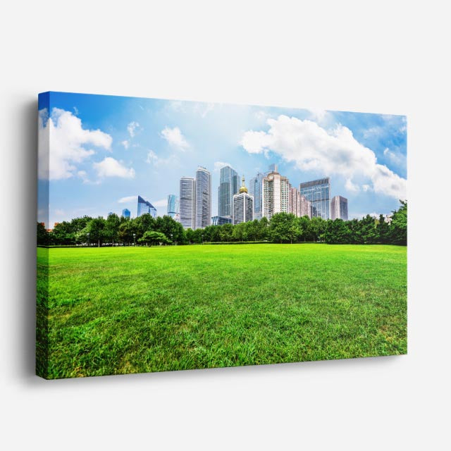 Cuadro canvas Ciudad Parques Verdes Modernos - Ciudades Urbano y Arquitectura - Vista Perspectiva