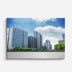 Cuadro canvas Ciudad Rascacielos Blancos - Ciudades Urbano y Arquitectura - Vista Frente