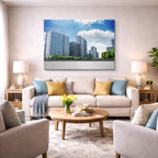 Cuadro canvas Ciudad Rascacielos Blancos - Ciudades Urbano y Arquitectura - Vista Lifestyle