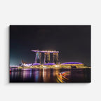 Cuadro canvas Singapur Marina Bay Noche - Ciudades Urbano y Arquitectura - Vista Frente