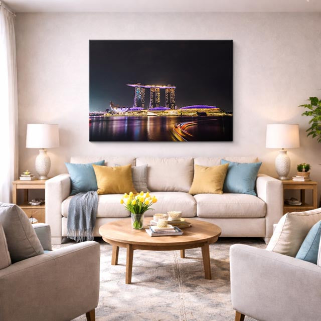 Cuadro canvas Singapur Marina Bay Noche - Ciudades Urbano y Arquitectura - Vista Lifestyle