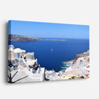 Cuadro canvas Santorini Casas Blancas Mar - Ciudades Urbano y Arquitectura - Vista Perspectiva