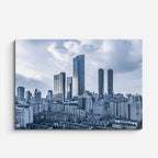 Cuadro canvas Ciudad Gris Rascacielos Modernos - Ciudades Urbano y Arquitectura - Vista Frente