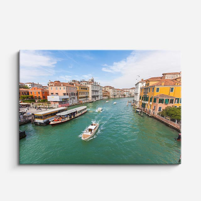 Cuadro canvas Venecia Canal Gondolas Colorida - Ciudades Urbano y Arquitectura - Vista Frente