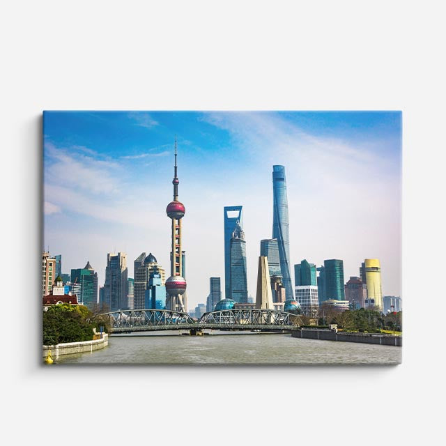 Cuadro canvas Shanghai Torre Perla Oriental - Ciudades Urbano y Arquitectura - Vista Frente