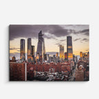 Cuadro canvas Dubai Skyline Atardecer Dorado - Ciudades Urbano y Arquitectura - Vista Frente