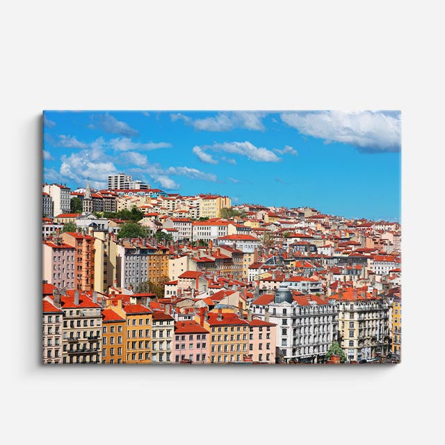Cuadro canvas Praga Tejados Rojos Panorama - Ciudades Urbano y Arquitectura - Vista Frente