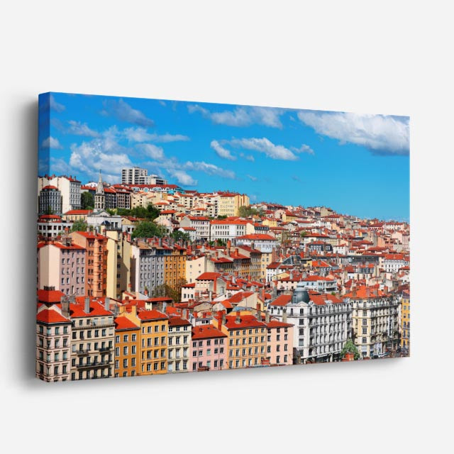 Cuadro canvas Praga Tejados Rojos Panorama - Ciudades Urbano y Arquitectura - Vista Perspectiva