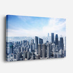 Cuadro canvas Hong Kong Skyline Dia - Ciudades Urbano y Arquitectura - Vista Perspectiva