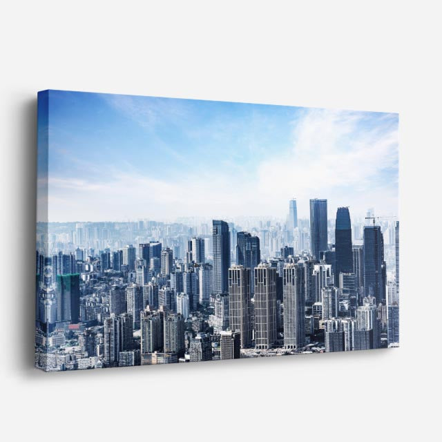 Cuadro canvas Hong Kong Skyline Dia - Ciudades Urbano y Arquitectura - Vista Perspectiva