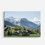 Cuadro canvas Alpes Suizos Pueblo Nevado - Ciudades Urbano y Arquitectura - Vista Frente