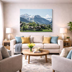 Cuadro canvas Alpes Suizos Pueblo Nevado - Ciudades Urbano y Arquitectura - Vista Lifestyle