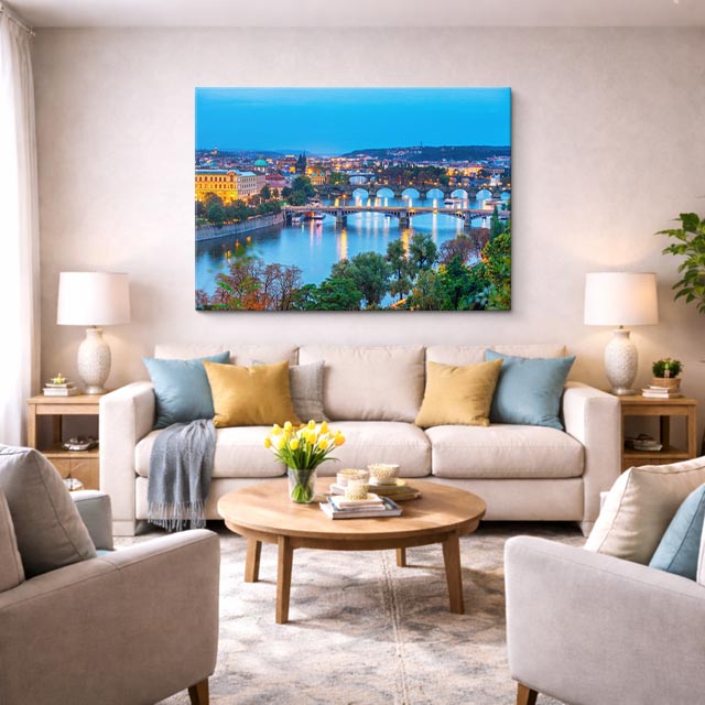 Cuadro canvas Praga Puente Carlos Rio - Ciudades Urbano y Arquitectura - Vista Lifestyle