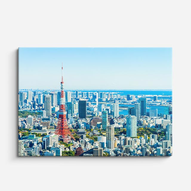 Cuadro canvas Tokio Torre Roja Skyline - Ciudades Urbano y Arquitectura - Vista Frente