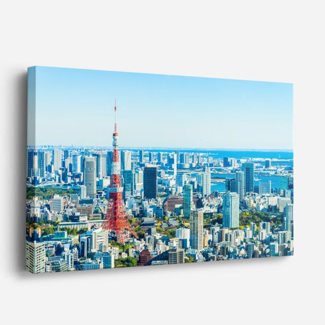 Cuadro canvas Tokio Torre Roja Skyline - Ciudades Urbano y Arquitectura - Vista Perspectiva