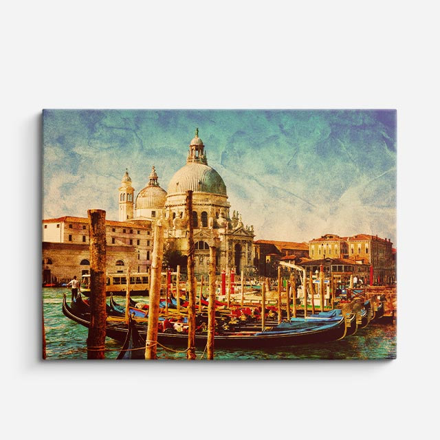 Cuadro canvas Venecia Canal Vintage Calido - Ciudades Urbano y Arquitectura - Vista Frente