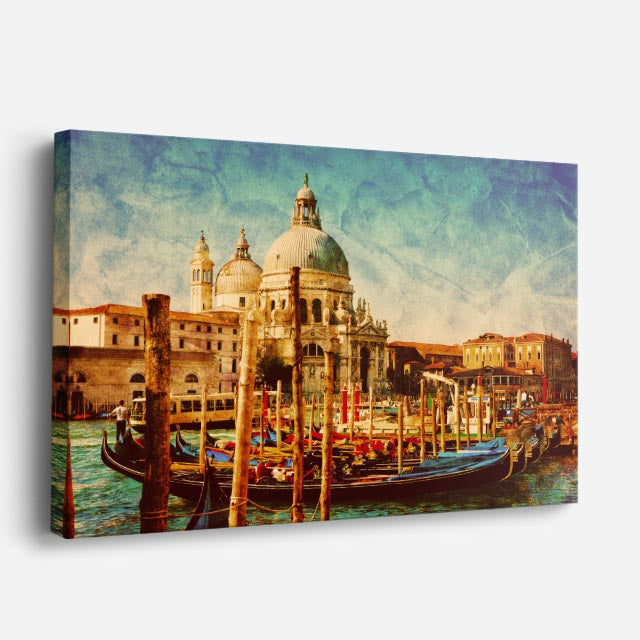 Cuadro canvas Venecia Canal Vintage Calido - Ciudades Urbano y Arquitectura - Vista Perspectiva