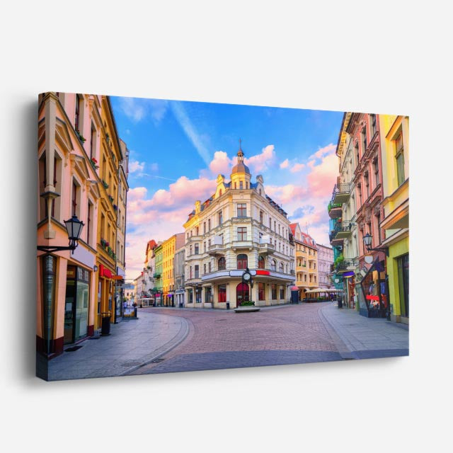 Cuadro canvas Bratislava Calle Historica Colorida - Ciudades Urbano y Arquitectura - Vista Perspectiva