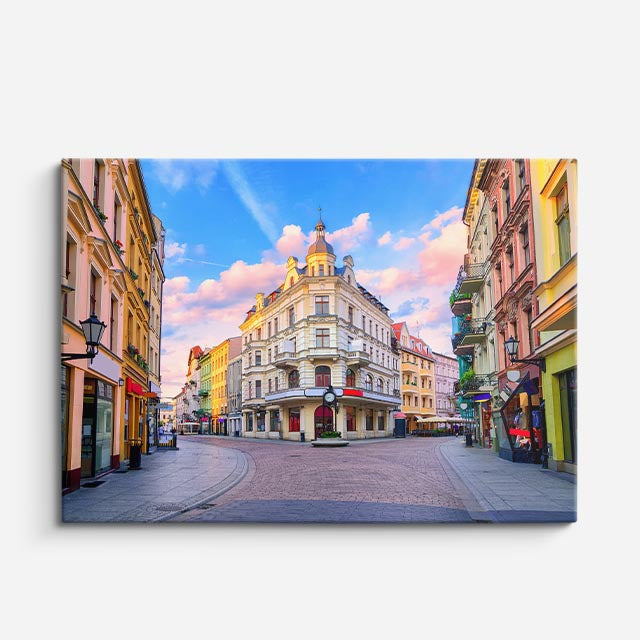 Cuadro canvas Bratislava Plaza Edificios Color - Ciudades Urbano y Arquitectura - Vista Frente