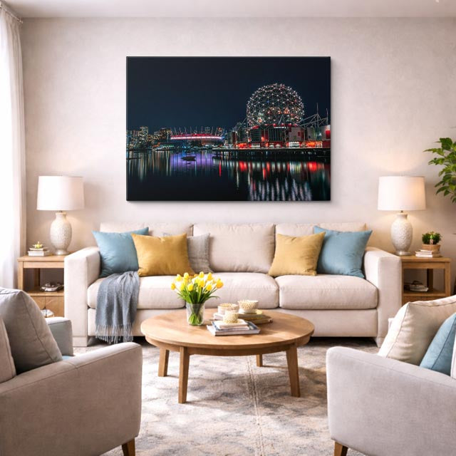 Cuadro canvas Vancouver Science World Noche - Ciudades Urbano y Arquitectura - Vista Lifestyle