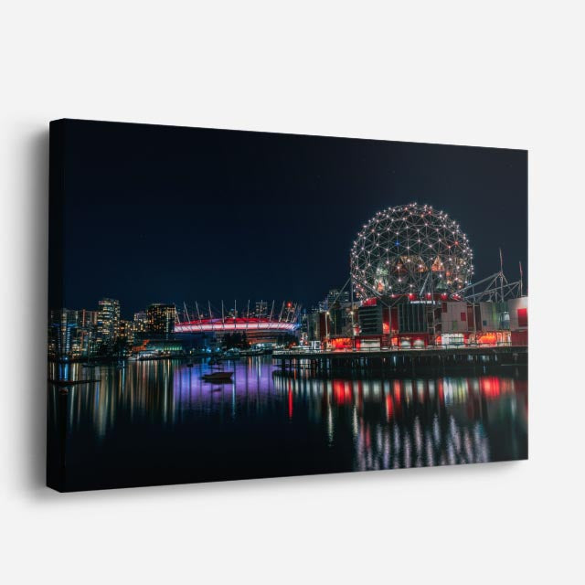 Cuadro canvas Vancouver Science World Noche - Ciudades Urbano y Arquitectura - Vista Perspectiva