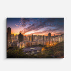 Cuadro canvas Ciudad Skyline Atardecer Calido - Ciudades Urbano y Arquitectura - Vista Frente