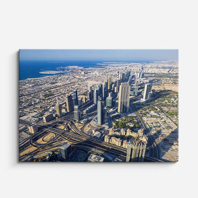 Cuadro canvas Dubai Aereo Desierto - Ciudades Urbano y Arquitectura - Vista Frente