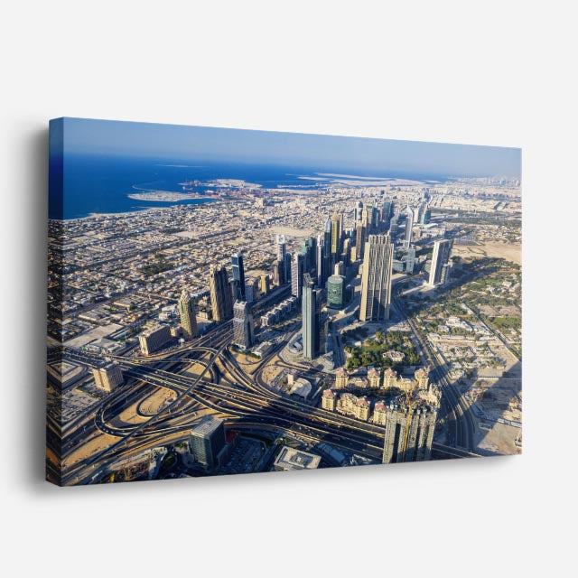 Cuadro canvas Dubai Aereo Desierto - Ciudades Urbano y Arquitectura - Vista Perspectiva