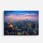 Cuadro canvas Tokio Torre Fuji Noche - Ciudades Urbano y Arquitectura - Vista Frente