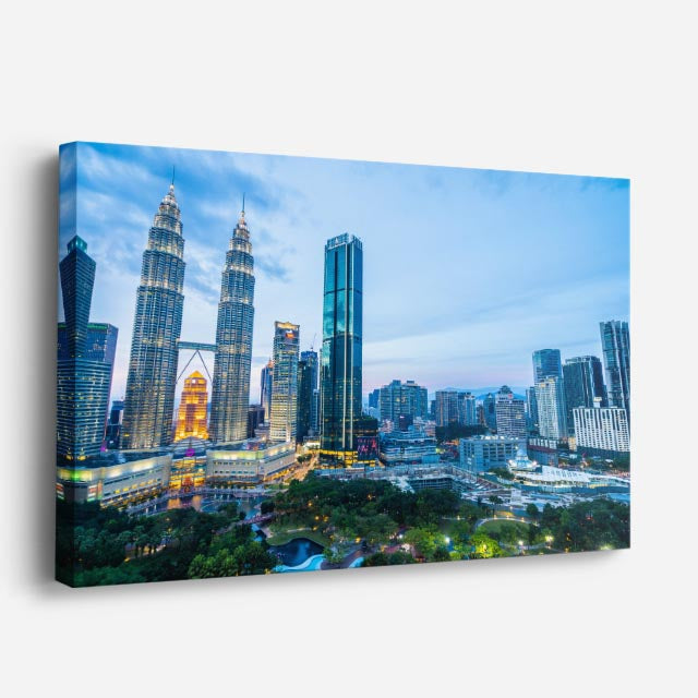 Cuadro canvas Kuala Lumpur Torres Petronas Dia - Ciudades Urbano y Arquitectura - Vista Perspectiva