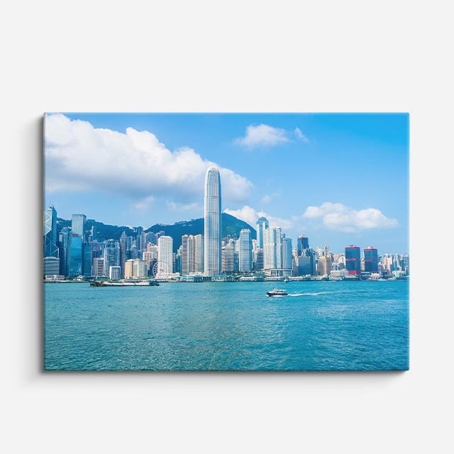Cuadro canvas Hong Kong Puerto Victoria - Ciudades Urbano y Arquitectura - Vista Frente