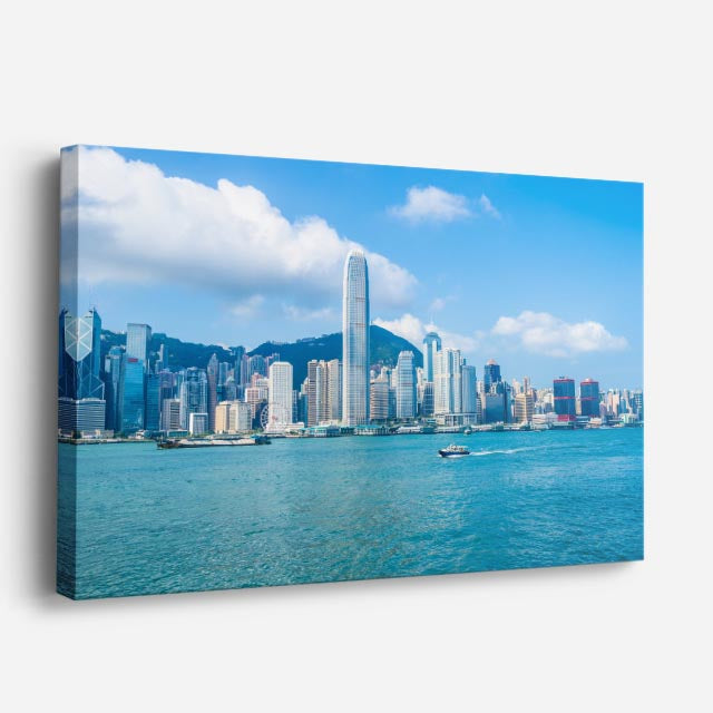 Cuadro canvas Hong Kong Puerto Victoria - Ciudades Urbano y Arquitectura - Vista Perspectiva
