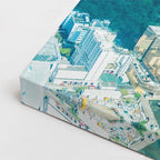 Cuadro canvas Hong Kong Puerto Aereo Turquesa - Ciudades Urbano y Arquitectura - Vista CloseUp