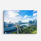 Cuadro canvas Singapur Aereo Verde Azul - Ciudades Urbano y Arquitectura - Vista Frente