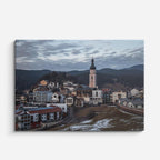Cuadro canvas Pueblo Europeo Medieval Montaña - Ciudades Urbano y Arquitectura - Vista Frente