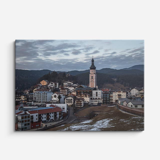 Cuadro canvas Pueblo Europeo Medieval Montaña - Ciudades Urbano y Arquitectura - Vista Frente