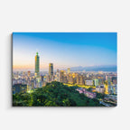 Cuadro canvas Taipei 101 Panorama Verde - Ciudades Urbano y Arquitectura - Vista Frente