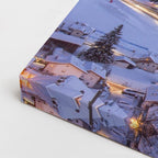 Cuadro canvas Pueblo Alpino Invierno Noche - Ciudades Urbano y Arquitectura - Vista CloseUp