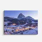Cuadro canvas Pueblo Alpino Invierno Noche - Ciudades Urbano y Arquitectura - Vista Frente
