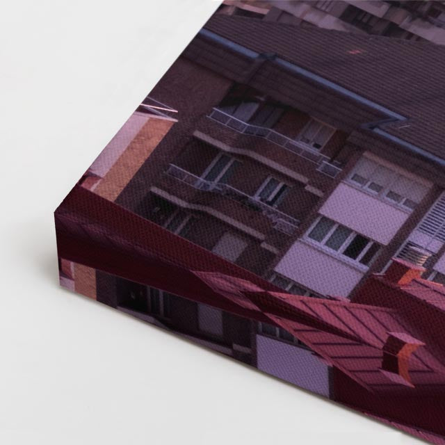 Cuadro canvas Ciudad Montana Atardecer Rosa - Ciudades Urbano y Arquitectura - Vista CloseUp