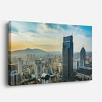Cuadro canvas Ciudad Costera Moderna Dia - Ciudades Urbano y Arquitectura - Vista Perspectiva