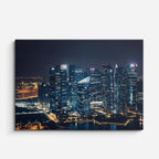Cuadro canvas Ciudad Costera Noche Dorada - Ciudades Urbano y Arquitectura - Vista Frente