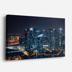 Cuadro canvas Ciudad Costera Noche Dorada - Ciudades Urbano y Arquitectura - Vista Perspectiva