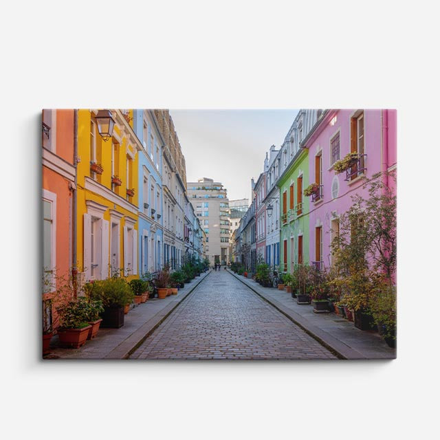 Cuadro canvas Londres Casas Coloridas Chelsea - Ciudades Urbano y Arquitectura - Vista Frente